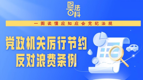 纪法百科·一图读懂应知应会党纪法规《党政机关厉行节约反对浪费条例》