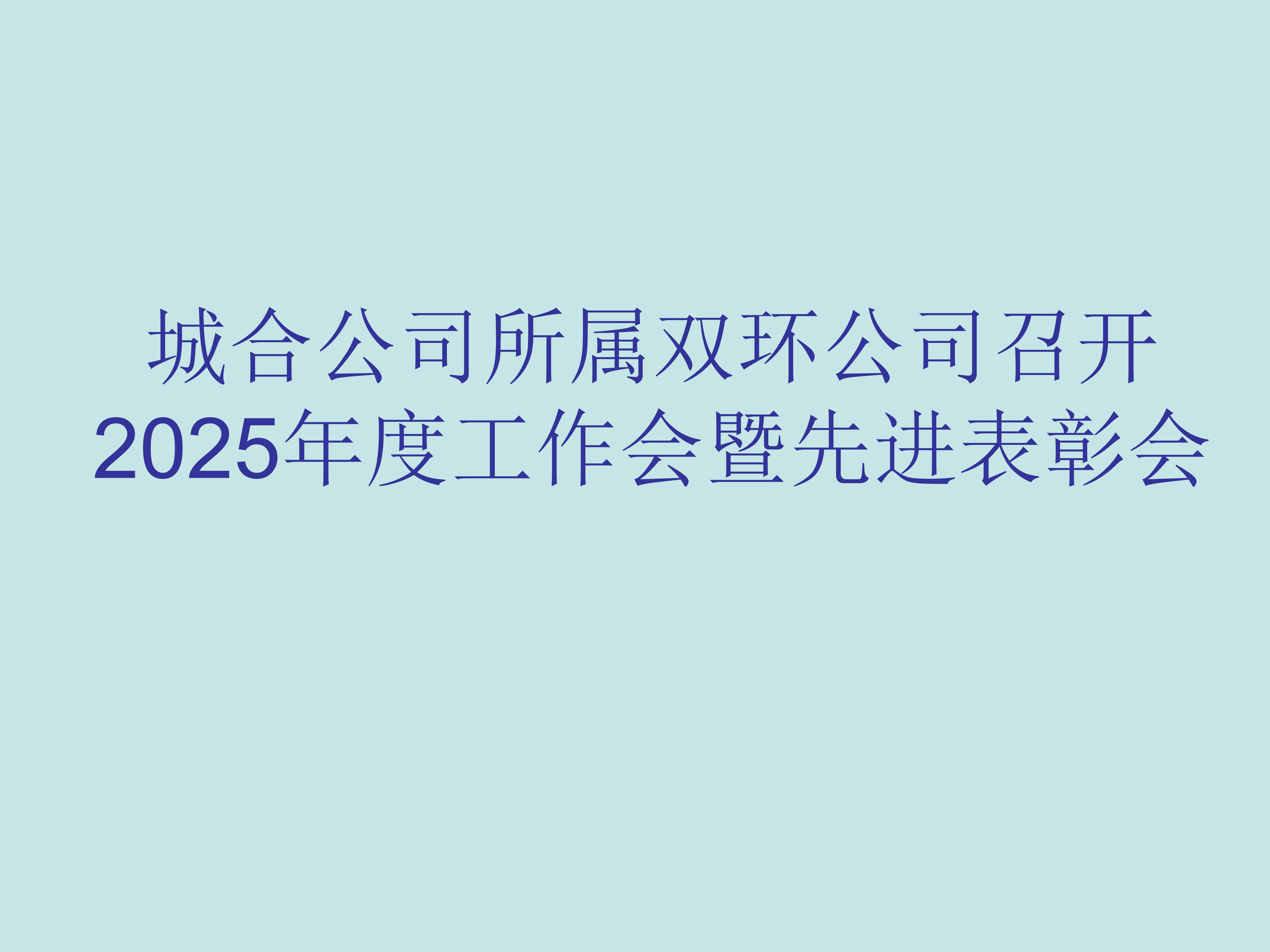 城合公司所属双环公司召开2025年度工作会暨先进表彰会